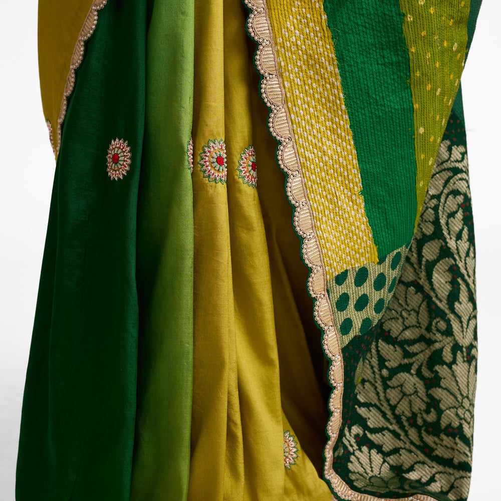 
                  
                    Rectangle Patch Saree - Green
                  
                