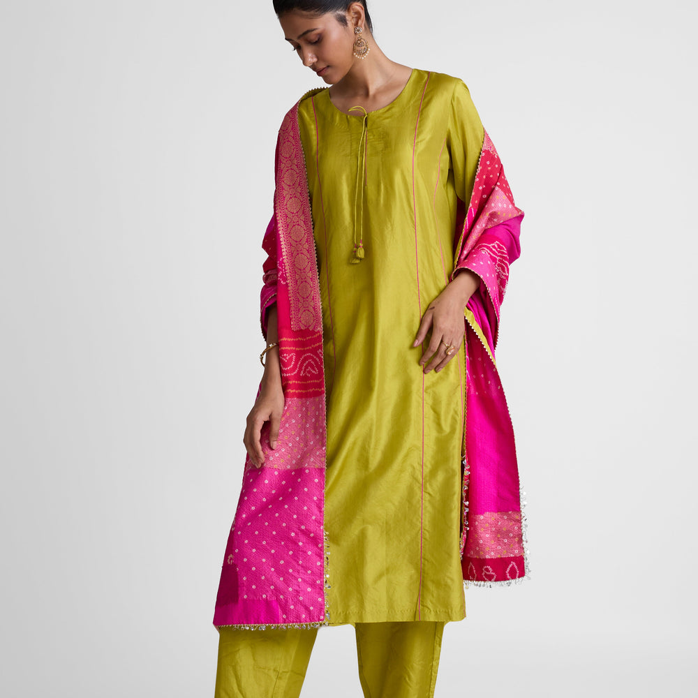 
                  
                    Boro Dupatta Suit Set - Lime Green Rani
                  
                