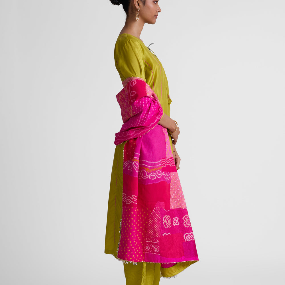 
                  
                    Boro Dupatta Suit Set - Lime Green Rani
                  
                