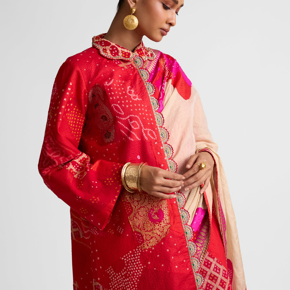 
                  
                    Boro Jacket Saree - Red
                  
                