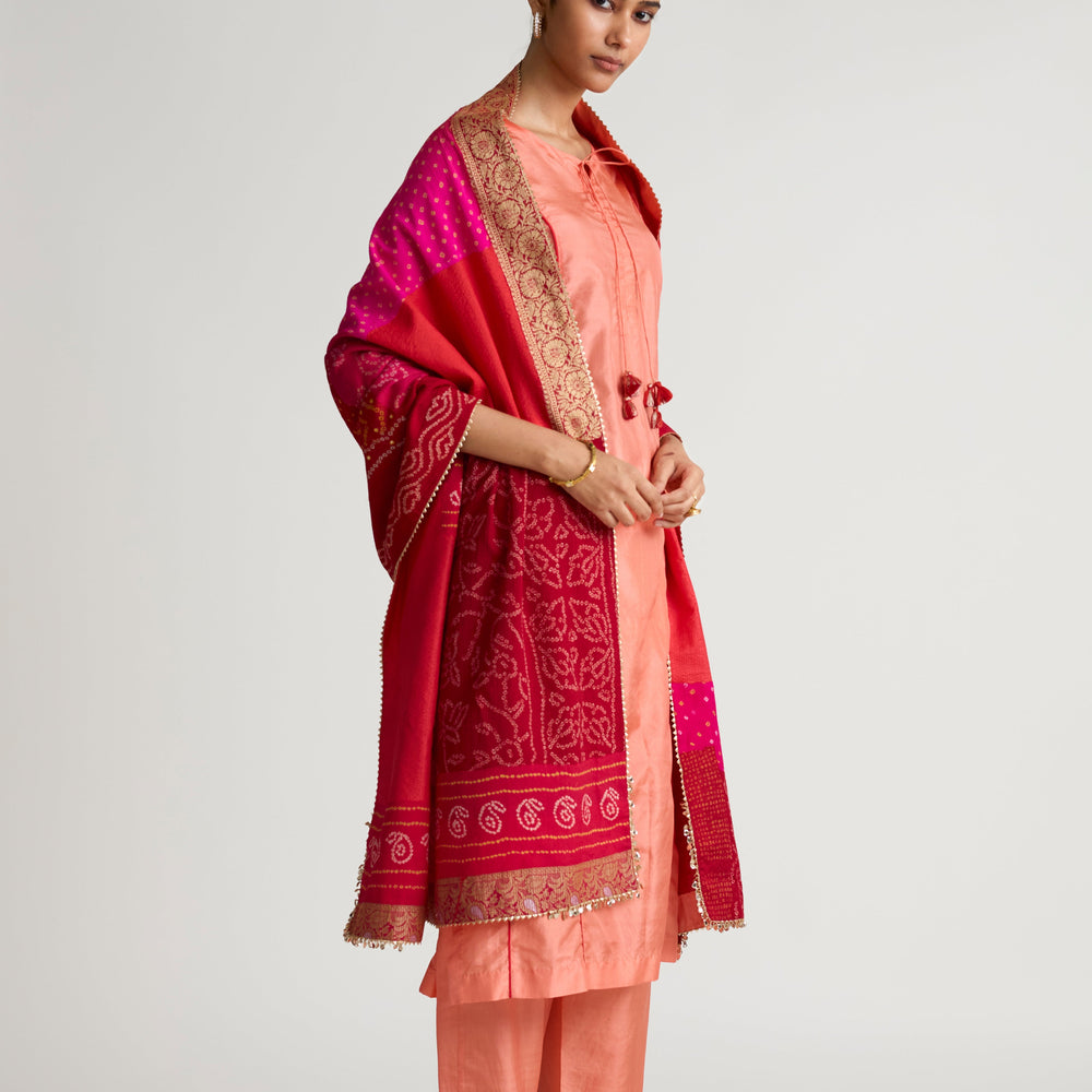 
                  
                    Boro Dupatta Suit Set - Peach Tomato
                  
                