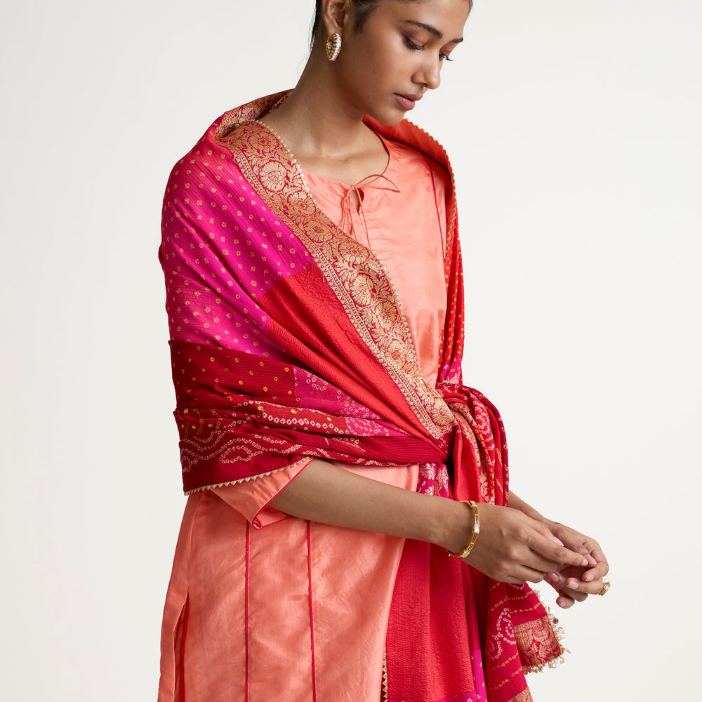 
                  
                    Boro Dupatta Suit Set - Peach Tomato
                  
                