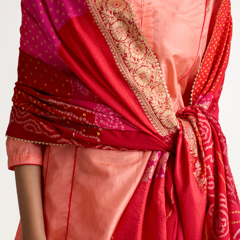 
                  
                    Boro Dupatta Suit Set - Peach Tomato
                  
                