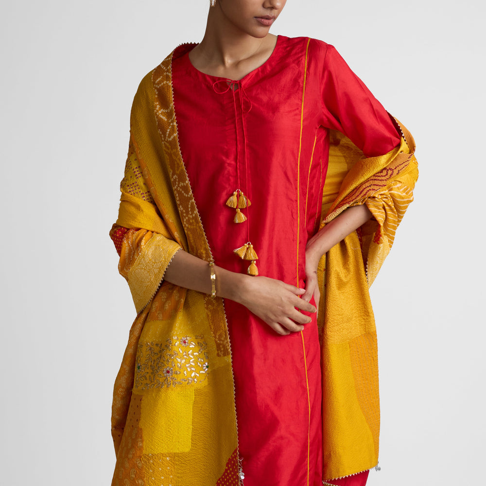 
                  
                    Boro Dupatta Suit Set - Red Yellow
                  
                