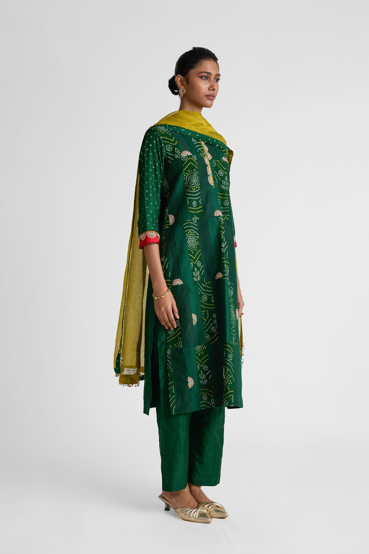 Rectangle Boro Zardozi Suit Set - Green