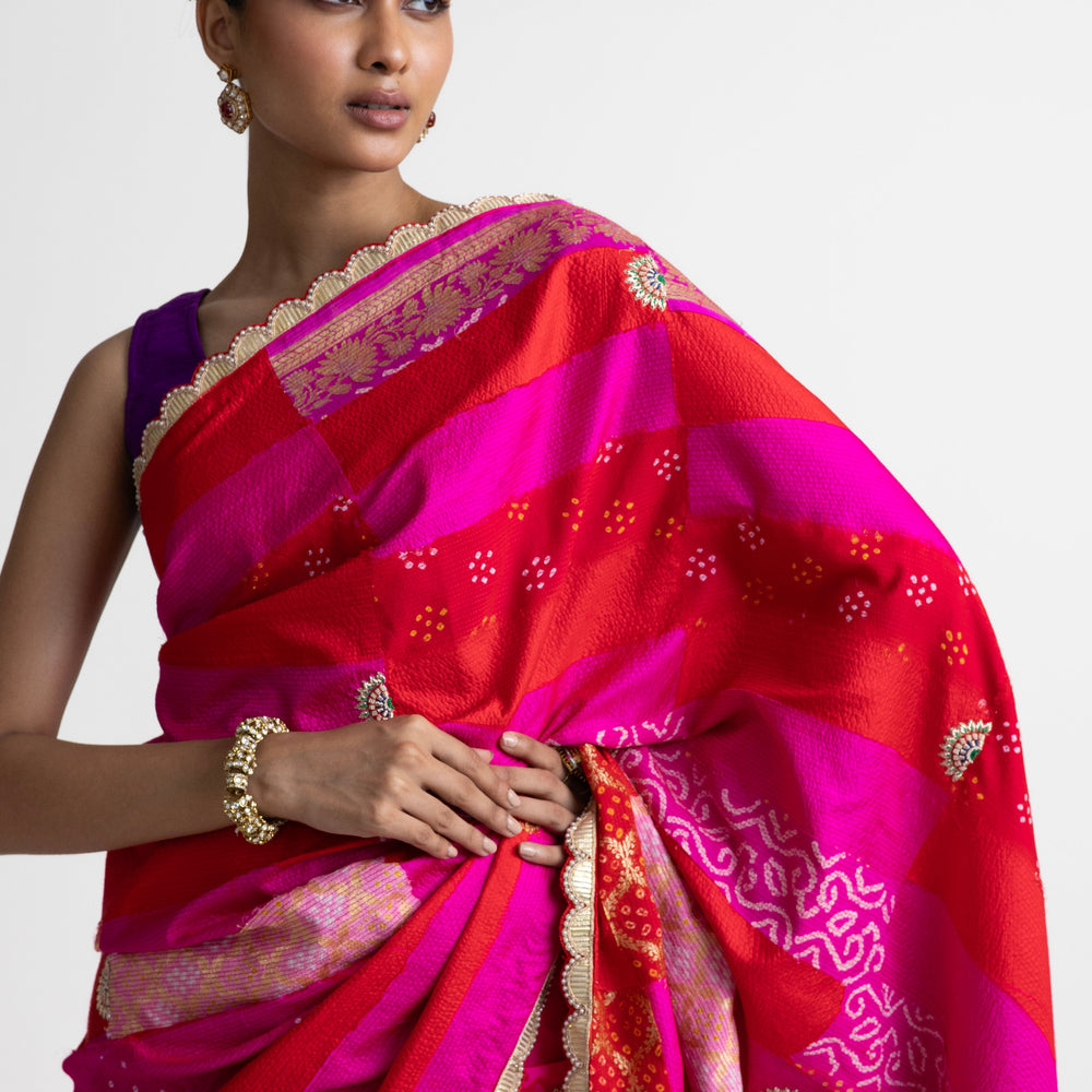 
                  
                    Rectangle Patch Saree - Red Rani
                  
                