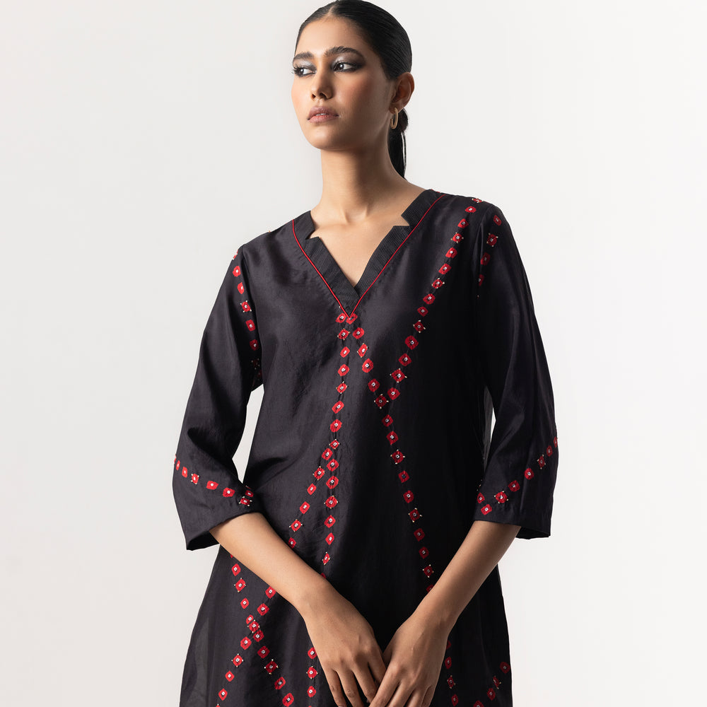 
                      
                        Web Bandhani Suit Set By Naina Jain-Black
                      
                    