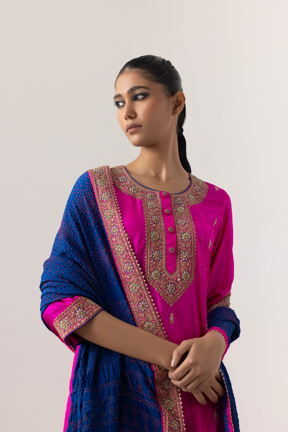 Zardozi Bandhani Suit Set By Naina Jain-Rani