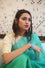 Bandhani on Pure Organza Saree with Pattern on Pallu - Green and Blue
