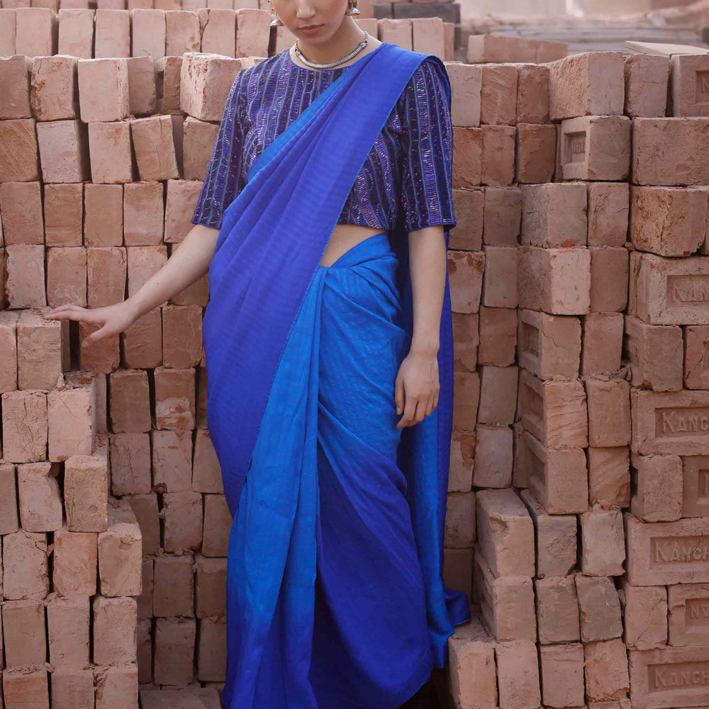 Blue Silk Cotton Saree