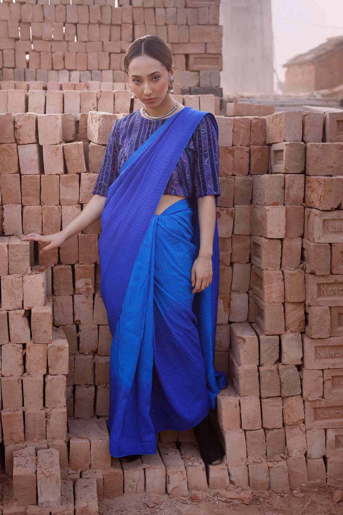 Blue Silk Cotton Saree