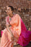 Peach Silk Saree with Colour Blocked Palla