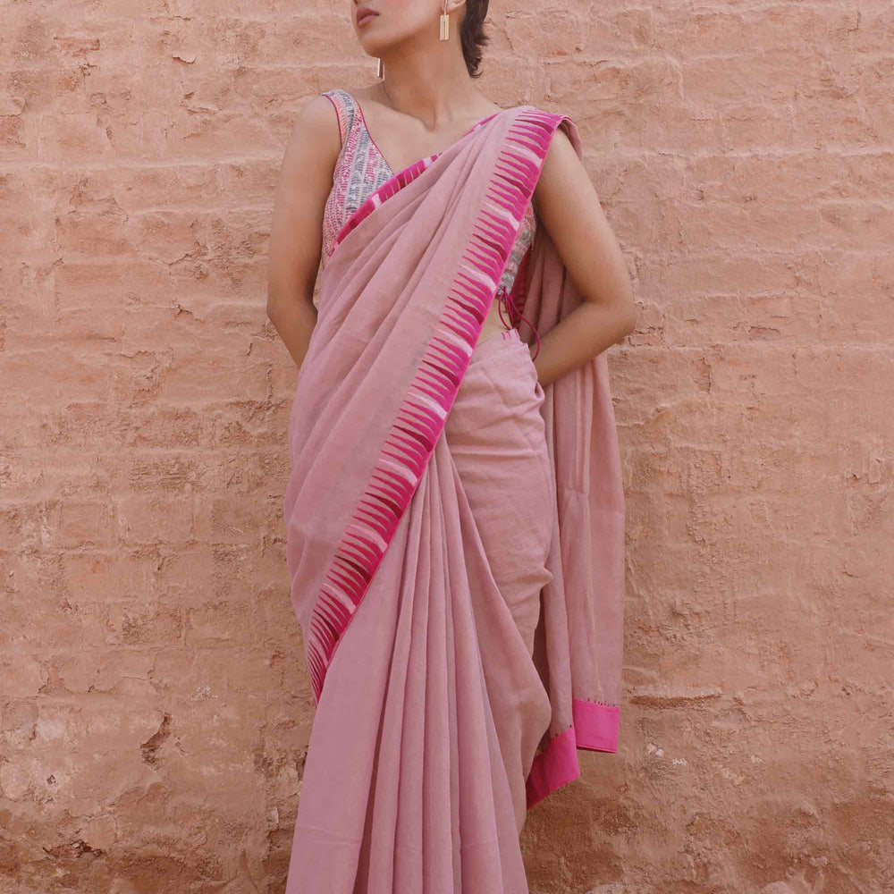 
                      
                        Chanderi Tissue Saree with Thread Embroidery - Pink
                      
                    