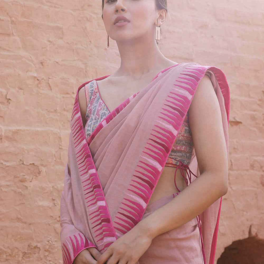 
                      
                        Chanderi Tissue Saree with Thread Embroidery - Pink
                      
                    