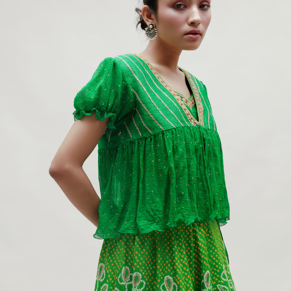 
                      
                        Adya Lehenga - Green
                      
                    