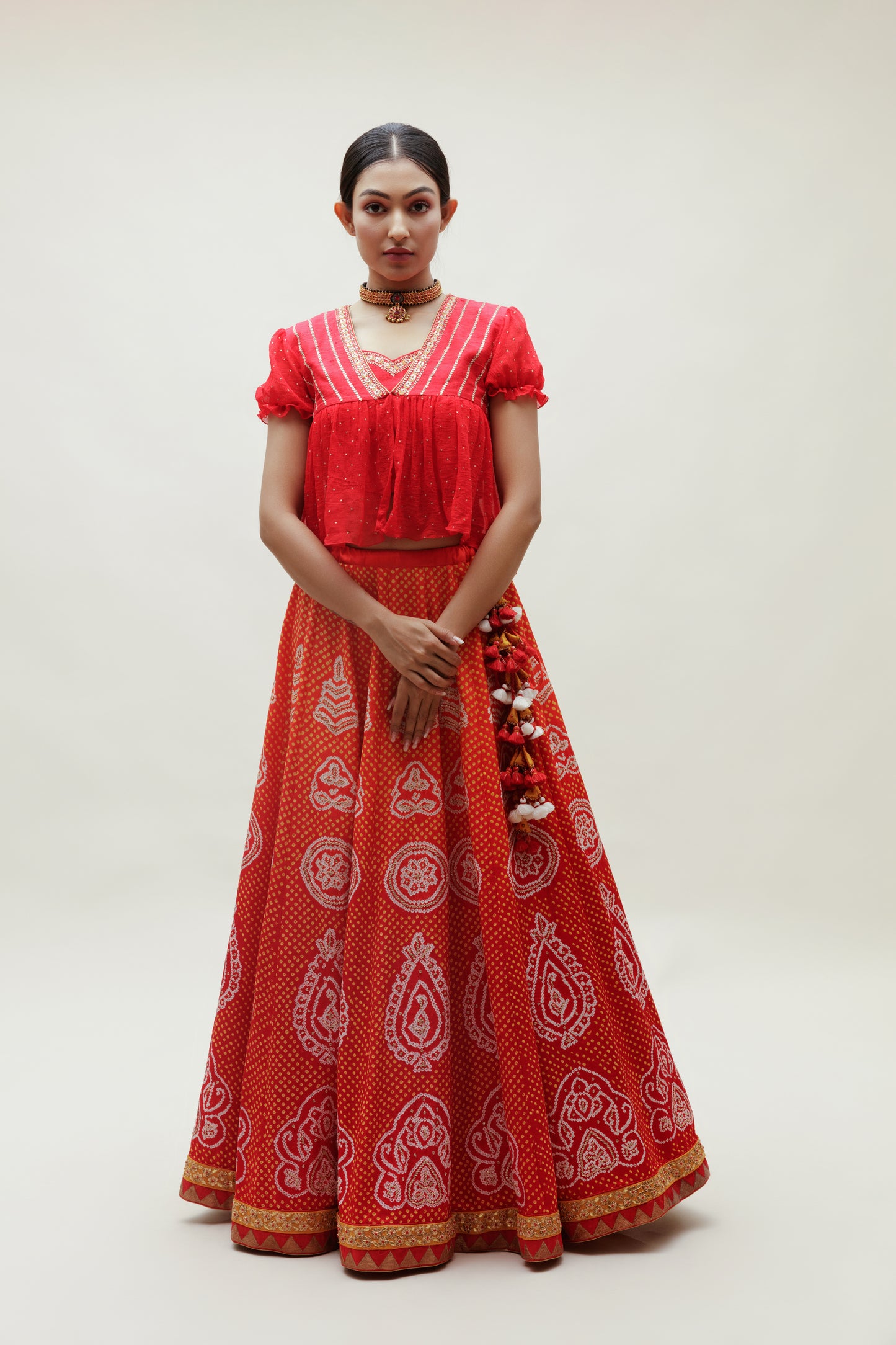 Adya Lehenga - Red