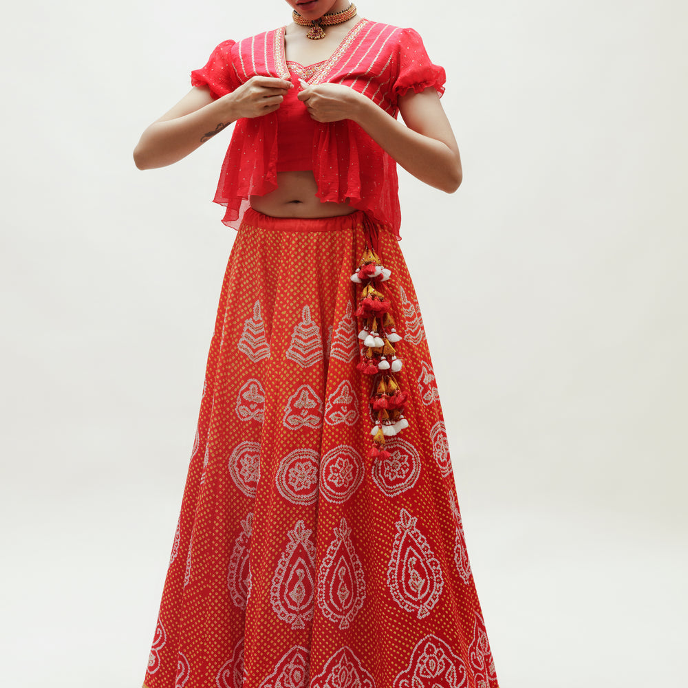 
                      
                        Adya Lehenga - Red
                      
                    