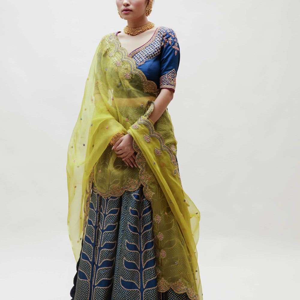 
                      
                        Ekam Lehenga - Blue Green
                      
                    