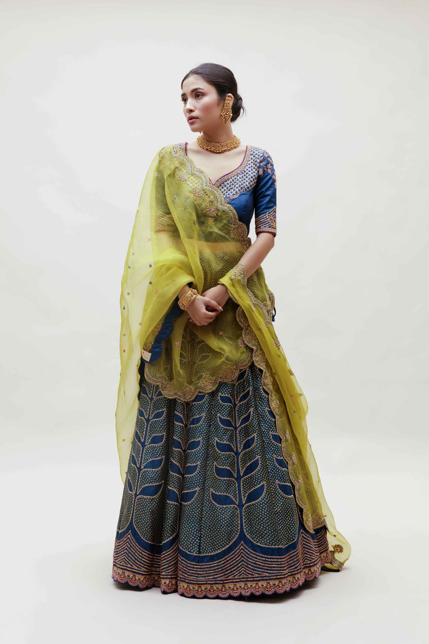 Ekam Lehenga - Blue Green