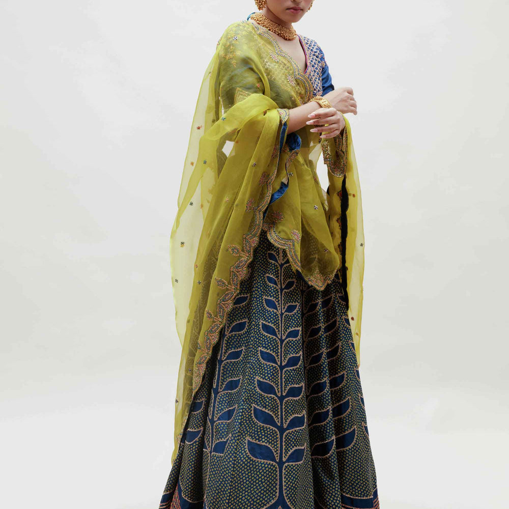 
                      
                        Ekam Lehenga - Blue Green
                      
                    