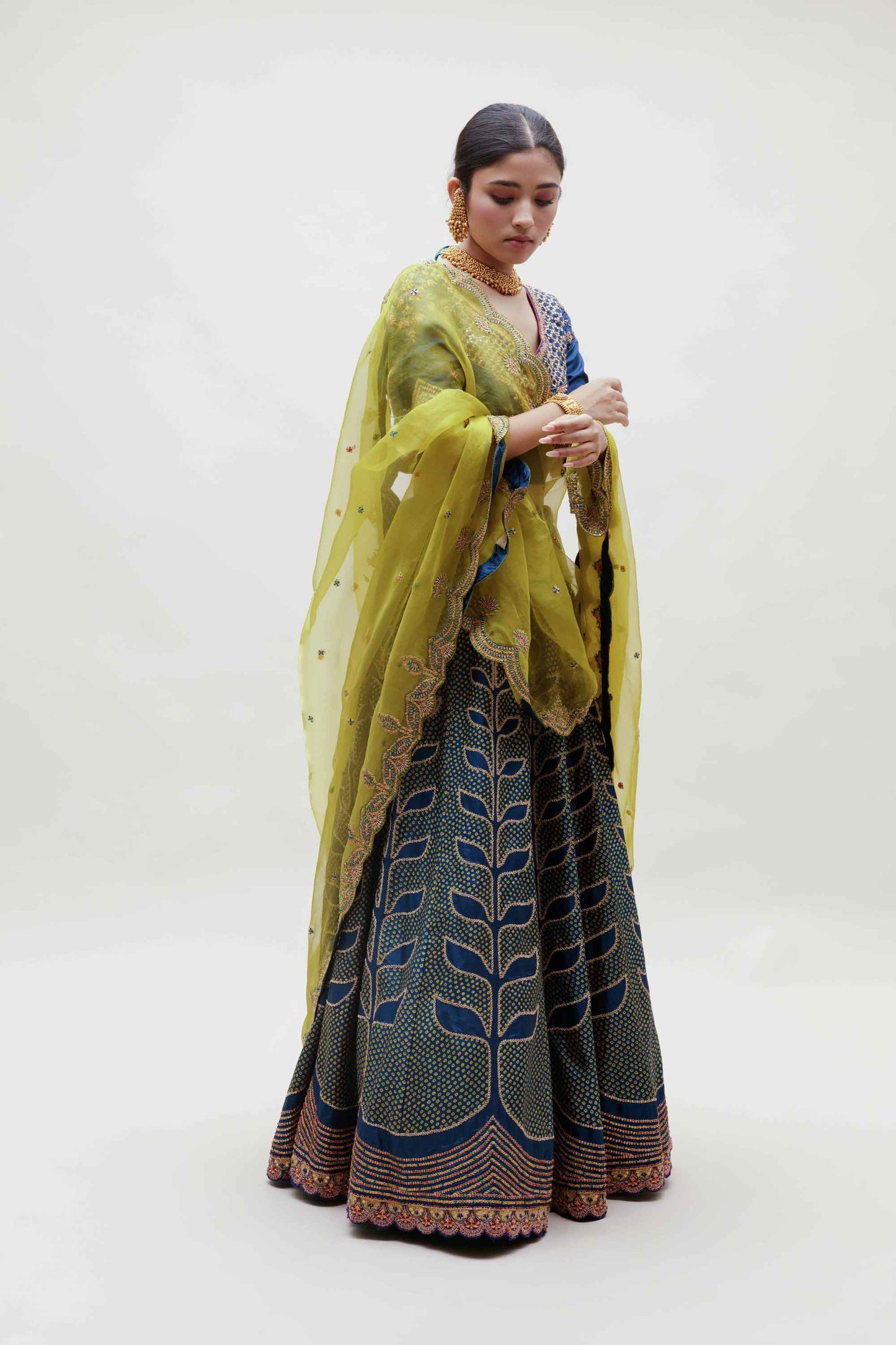 Ekam Lehenga - Blue Green