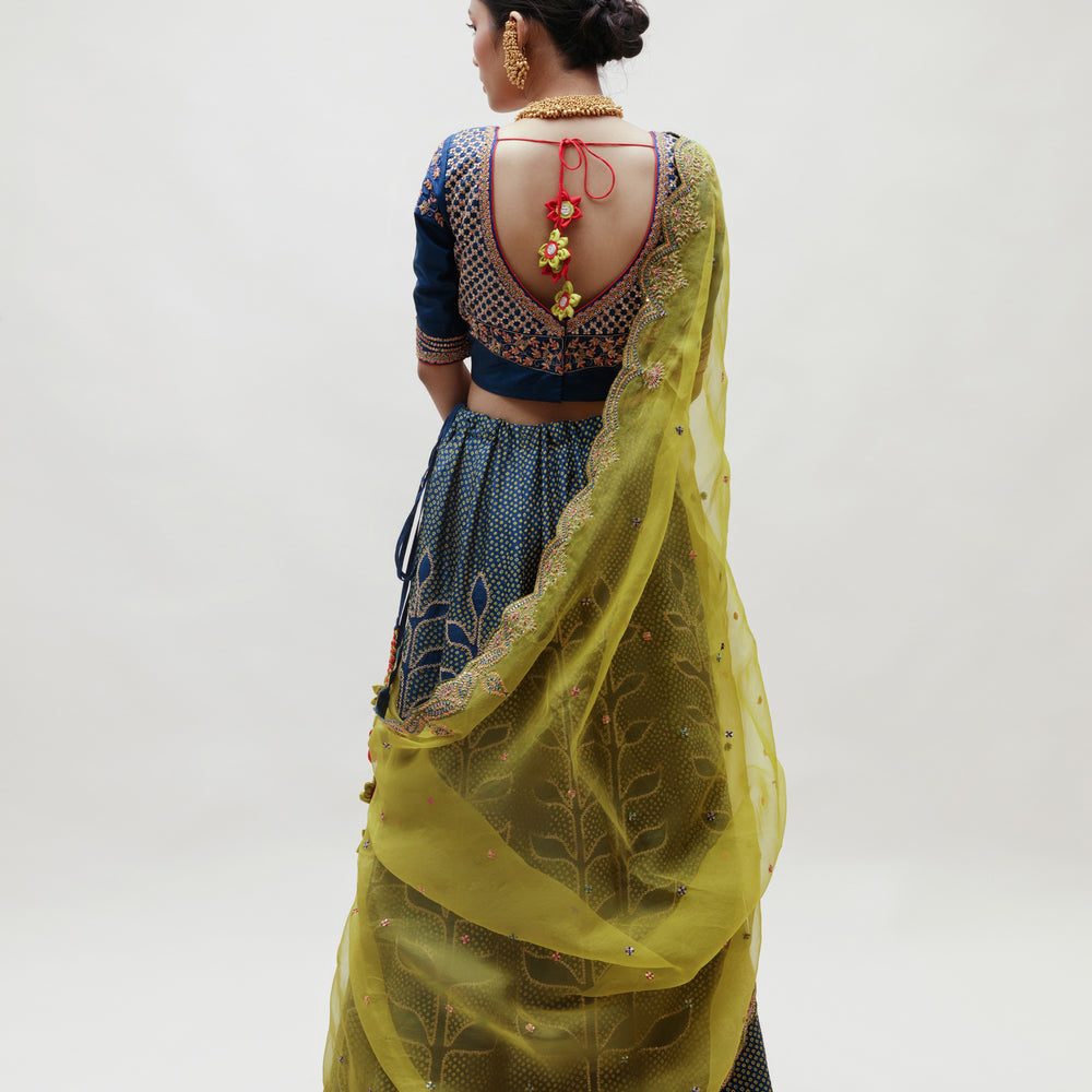 
                      
                        Ekam Lehenga - Blue Green
                      
                    