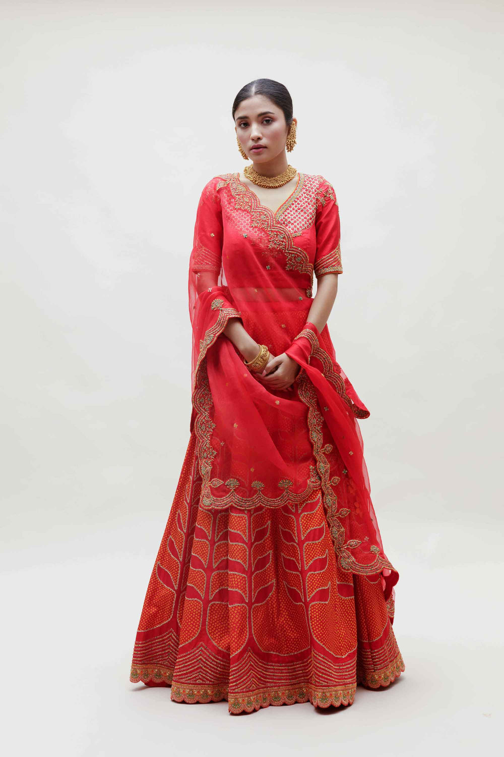 Ekam Lehenga - Red