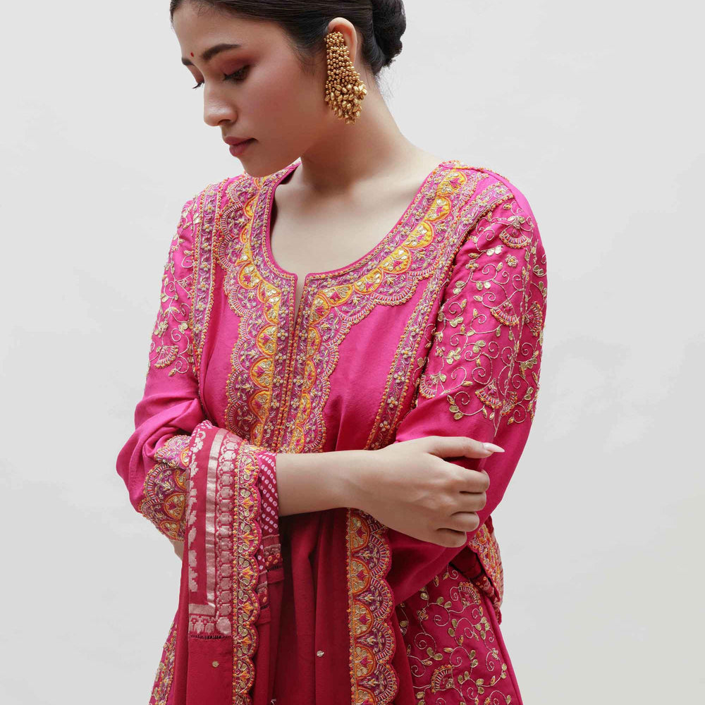 
                      
                        Veda Sharara Set - Magenta
                      
                    