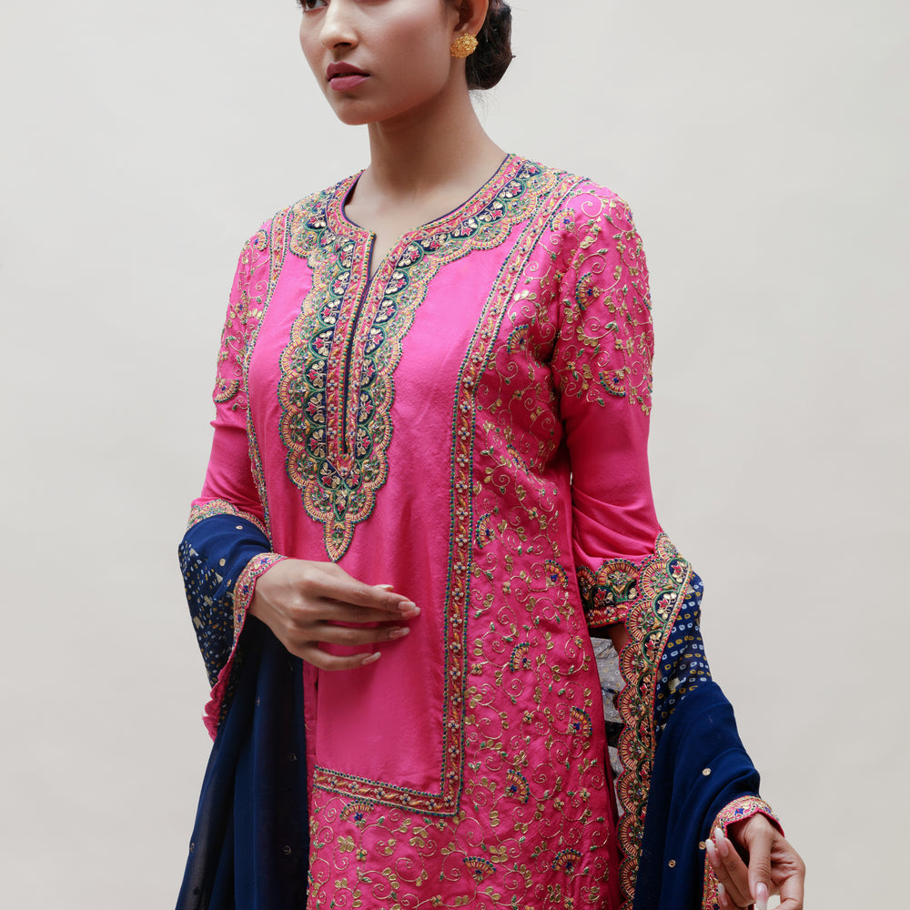 Veda Garara Set - Rani Blue