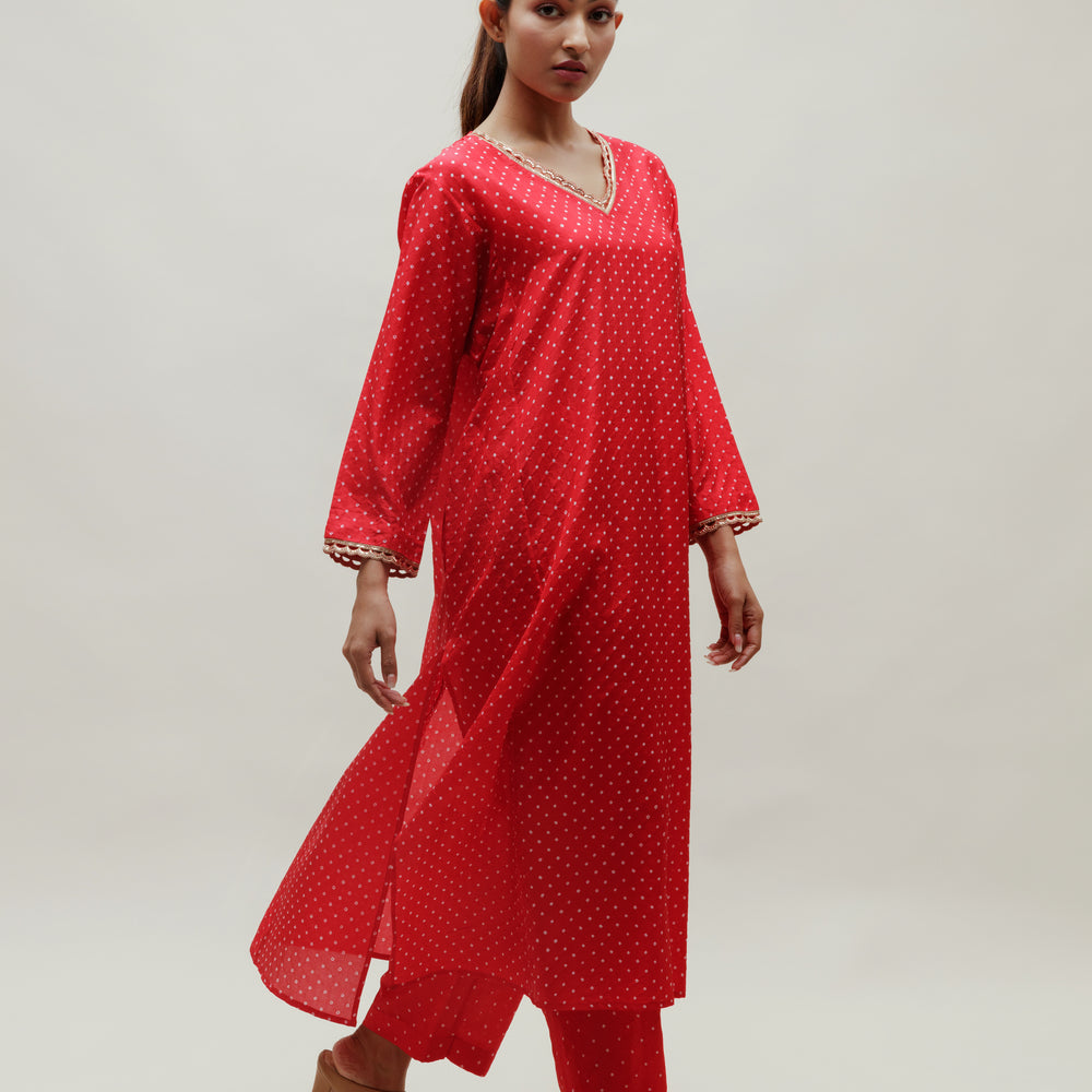 Divya Co-ord Set - Red