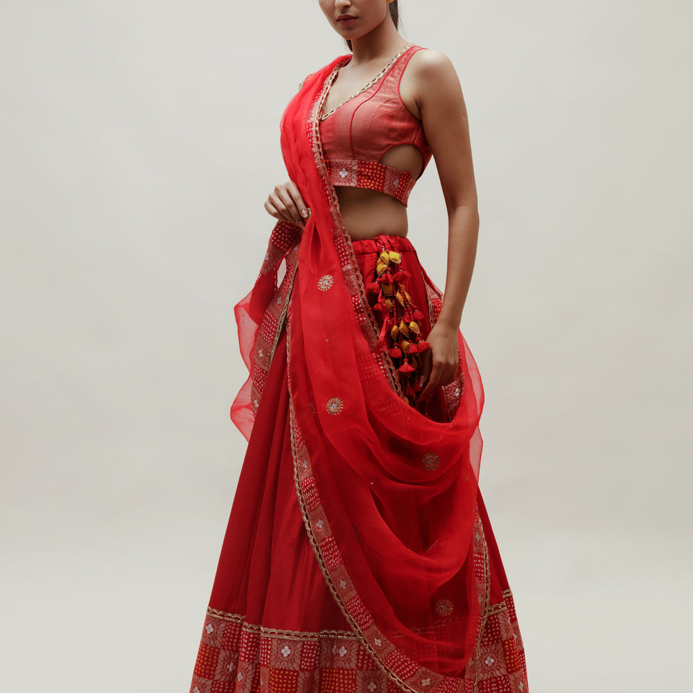 Meher Lehenga - Red