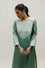 Bandhani Kurta on Pure Silk - Green Shaded