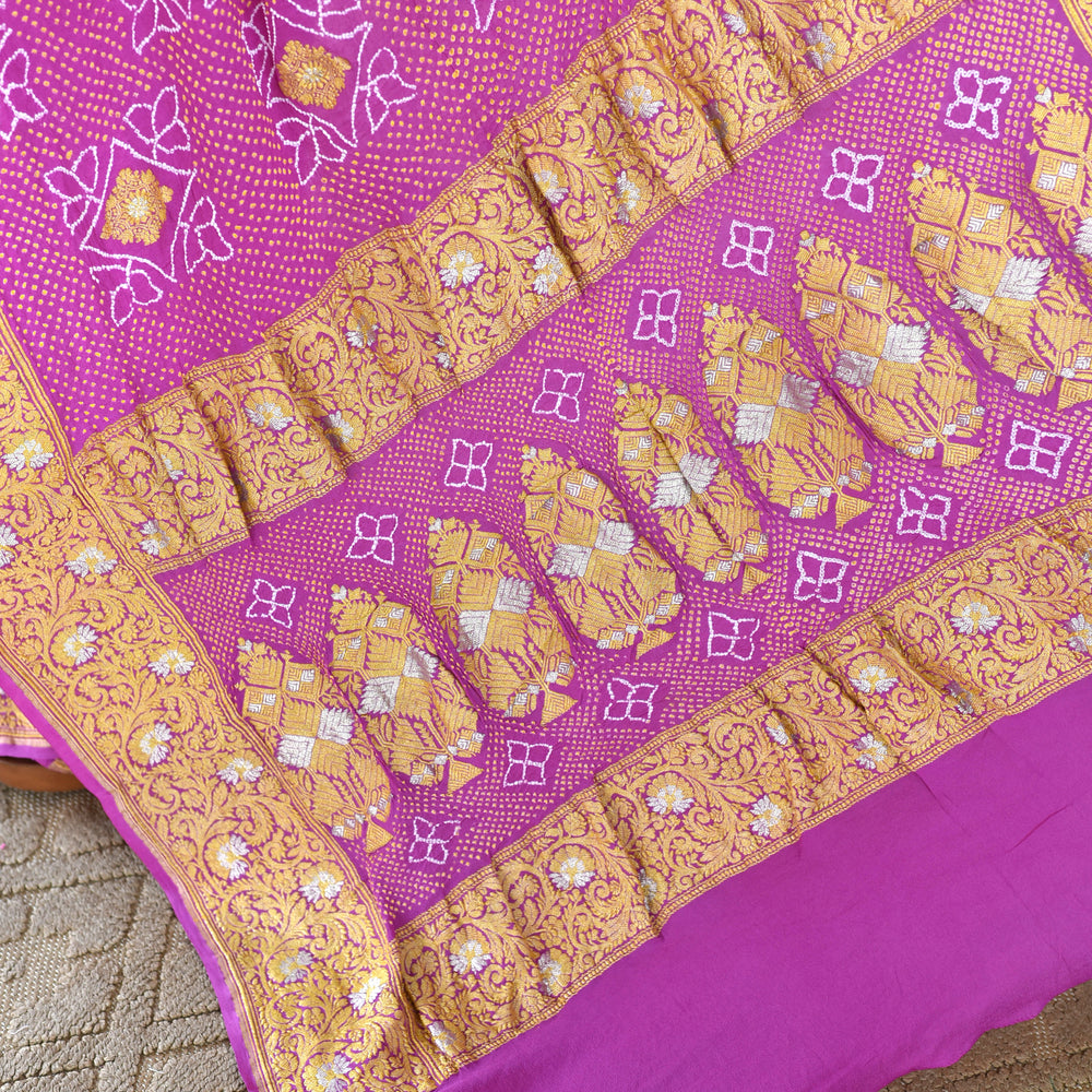 
                      
                        Banarasi Bandhani  Saree In Purple 
                      
                    