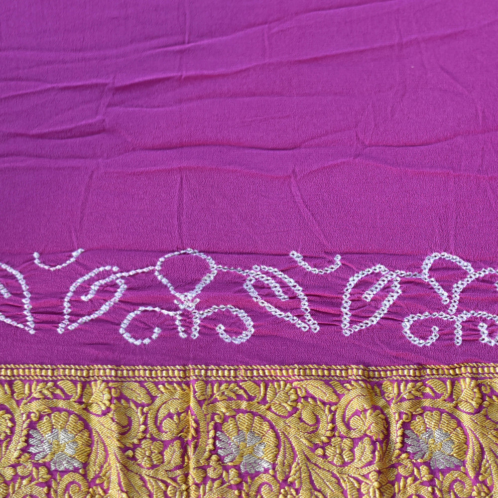 
                      
                        Banarasi Bandhani  Saree In Purple 
                      
                    