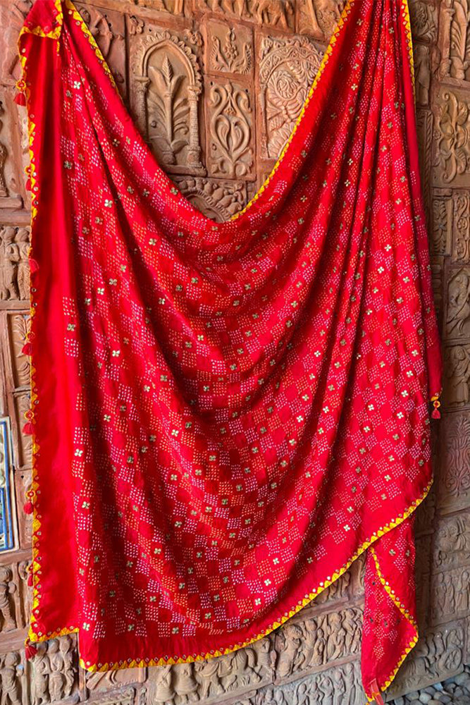 
                      
                        Bandhani Gota Patti Dupatta-Red
                      
                    