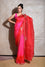 Bandhani on Organza Saree with Gota Patti - Pink Red
