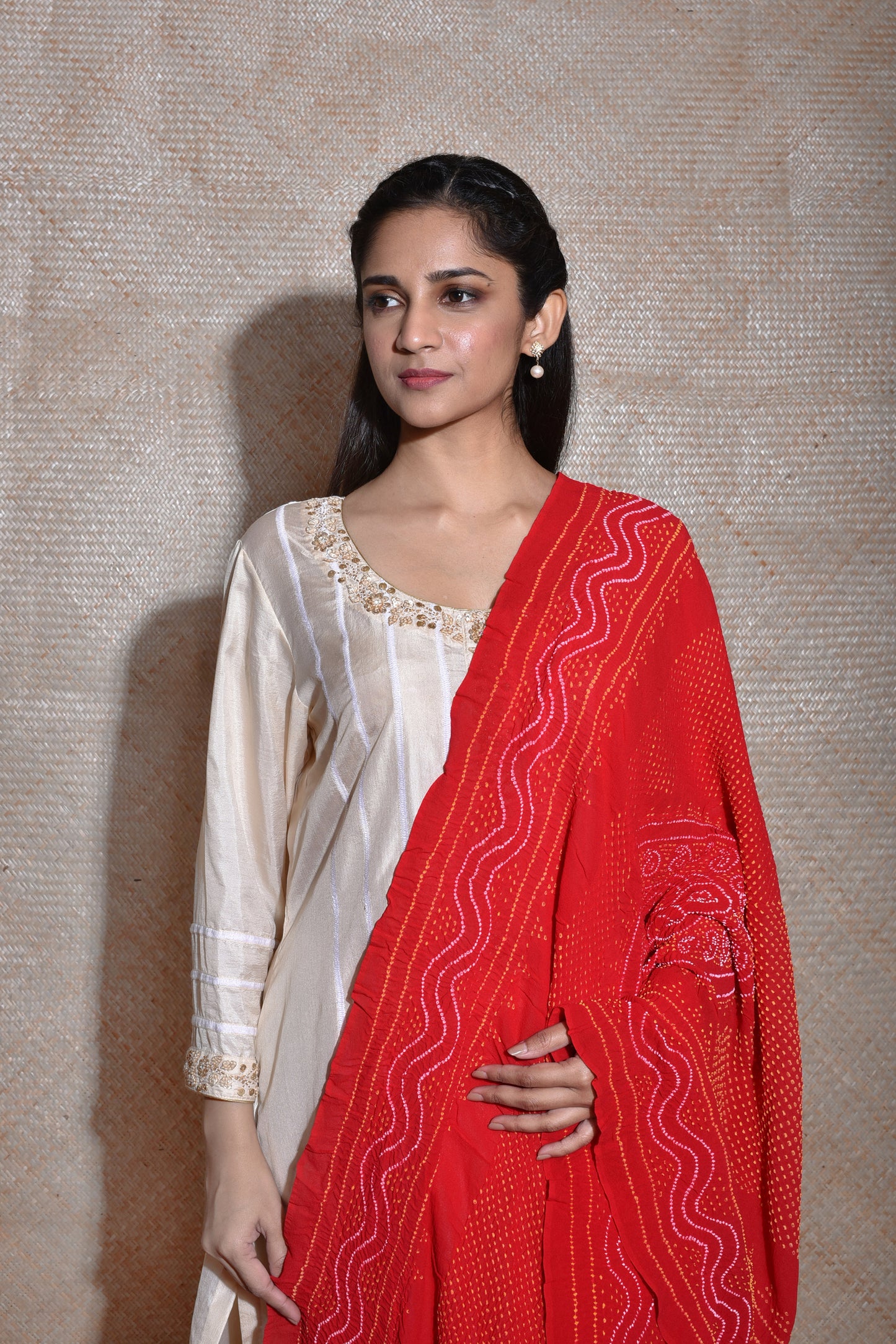 Beautiful Bandhani Dupatta in Red