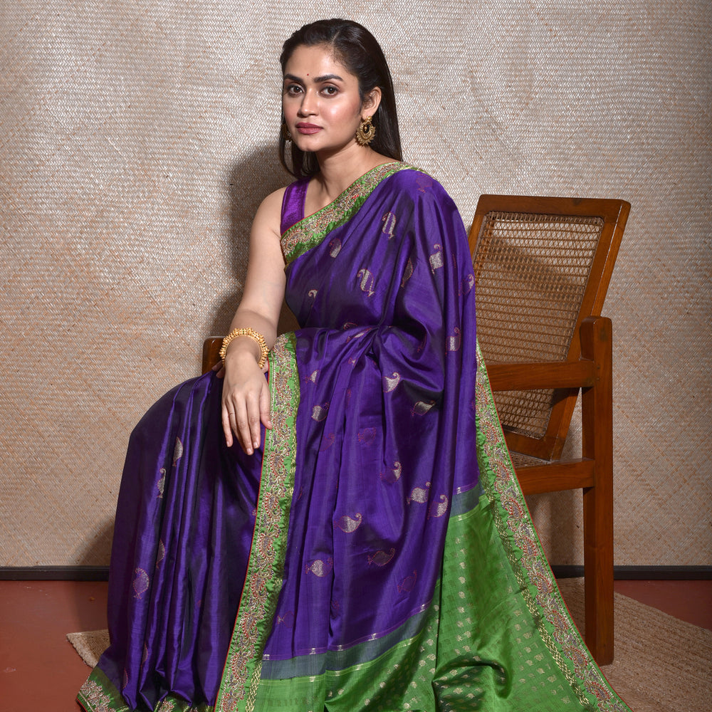 
                      
                        Beautifull Kanjiwaram Saree in Purple and Green
                      
                    