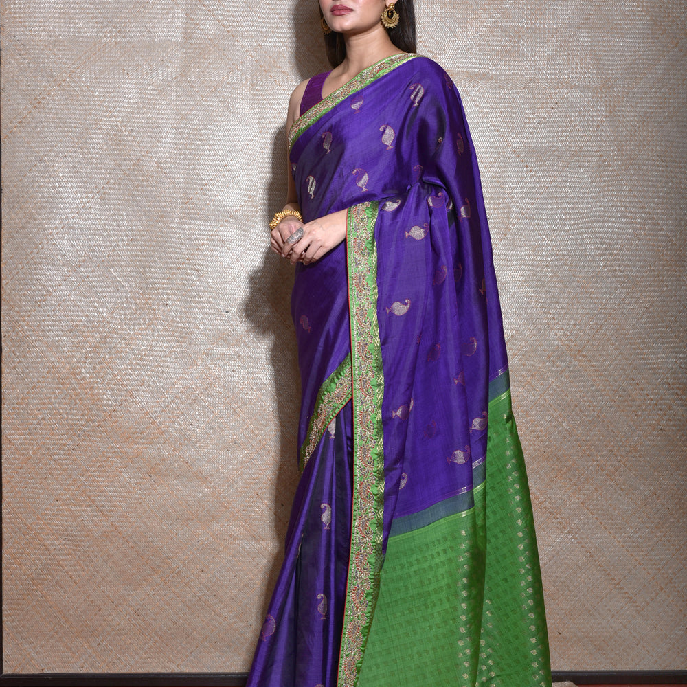 
                      
                        Beautifull Kanjiwaram Saree in Purple and Green
                      
                    