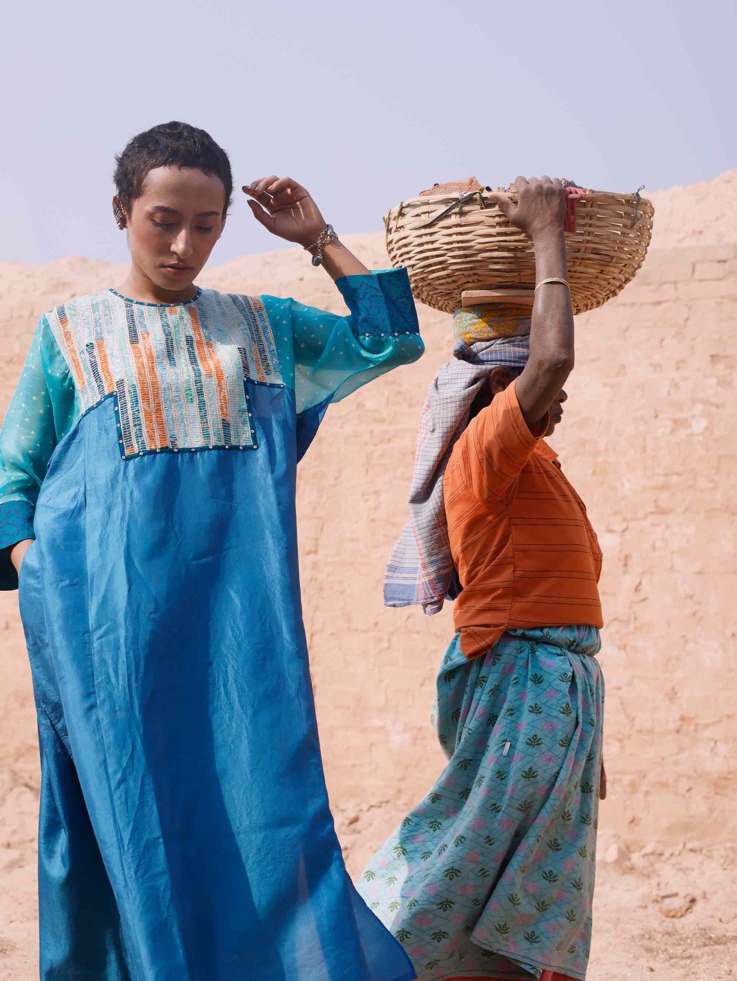 Blue Silk Kurta and Pants