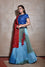 Blue Lehenga Set With Gajji Silk Bandhani Dupatta In Red