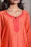Chanderi Suit Set with Bandhani Dupatta -Red And Orange