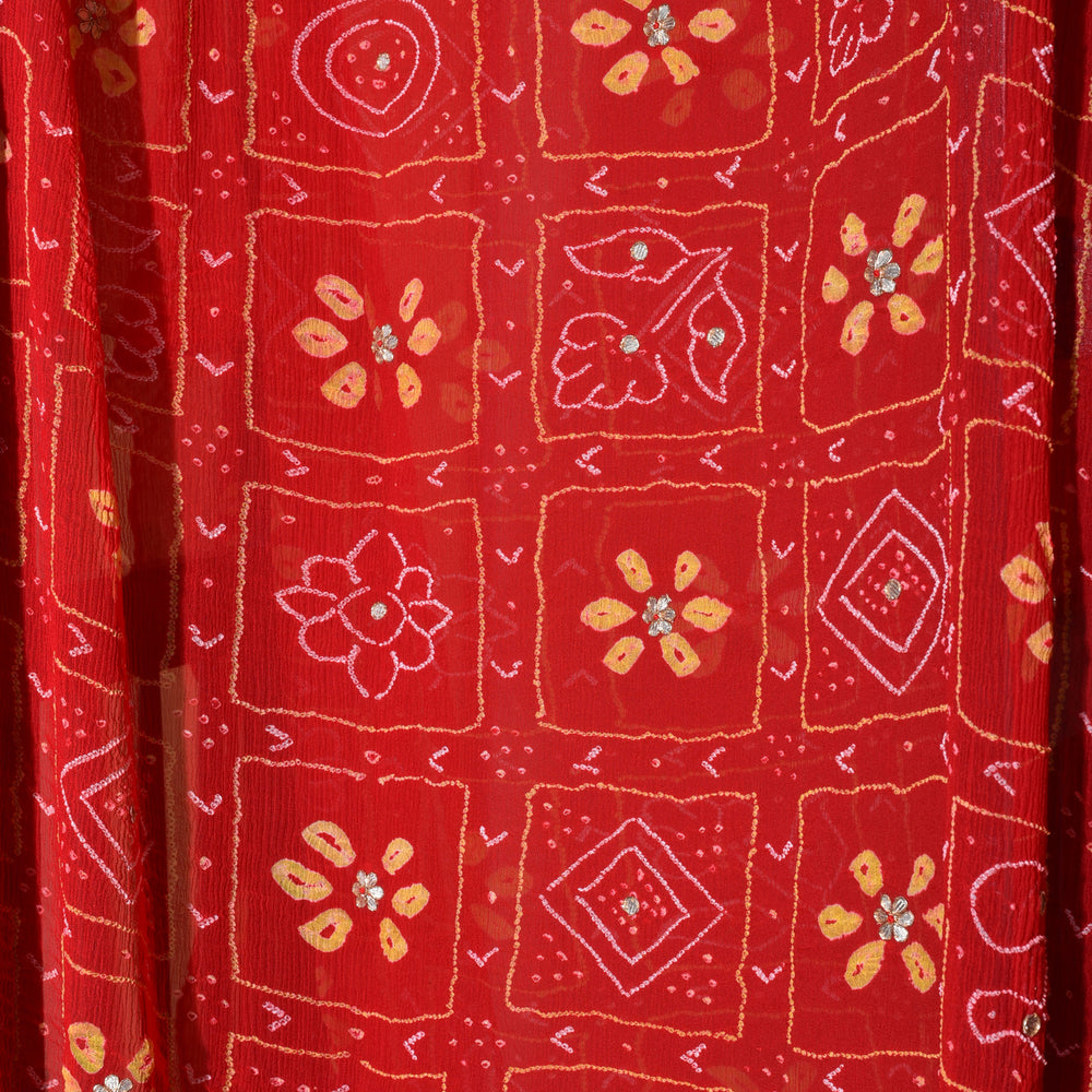 
                      
                        Pure Chiffon Bandhani Dupatta in Bright Red
                      
                    