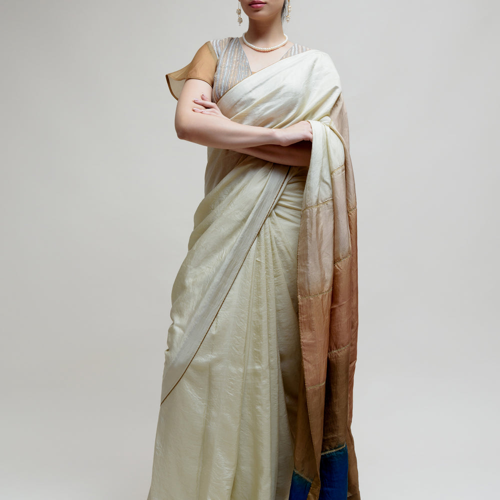 
                      
                        Grey Silk Saree with Colour Blocked Palla
                      
                    