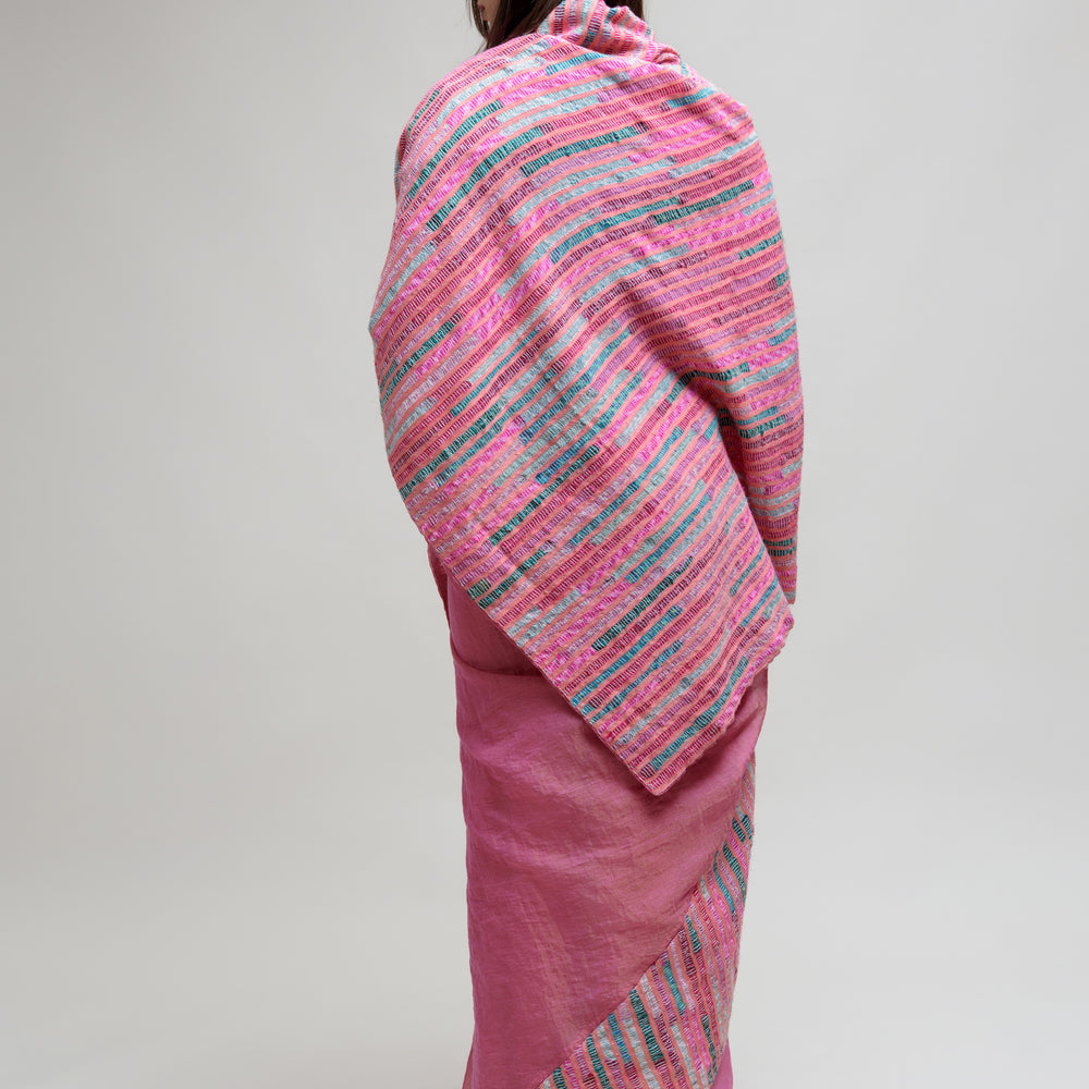 
                      
                        Pink Chanderi Tissue Saree with a Unique Palla
                      
                    