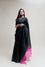 Bandhani on Organza Saree - Black Hot Pink
