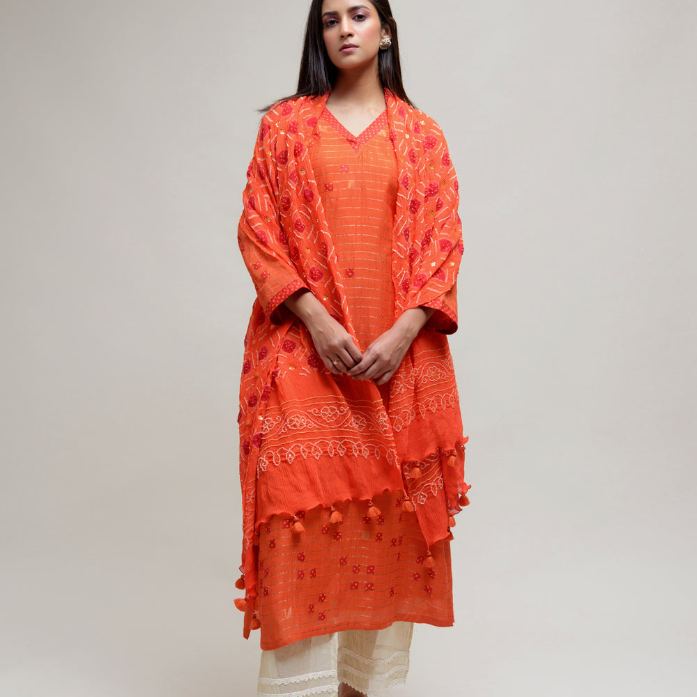 
                      
                        Umber Dupatta - Orange Red
                      
                    