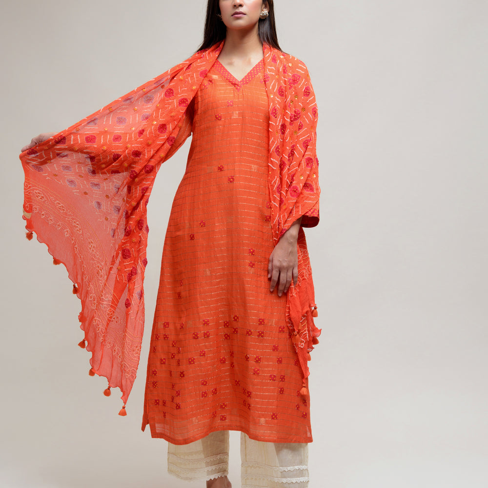 
                      
                        Umber Dupatta - Orange Red
                      
                    