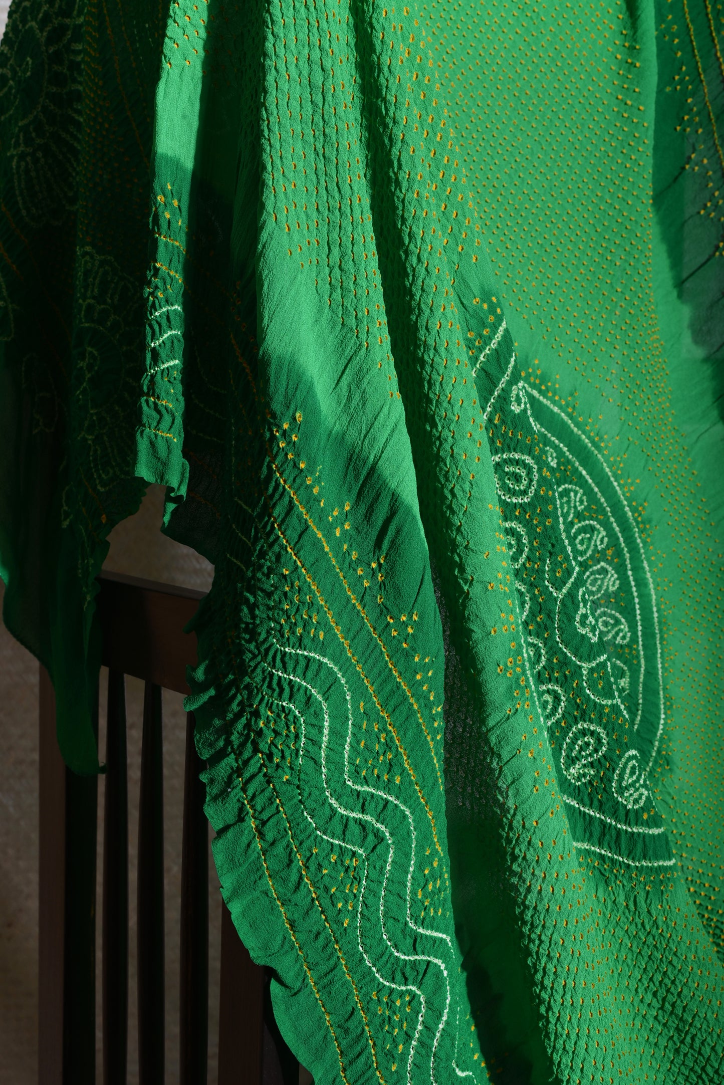 Green Bandhani Dupatta 