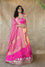 Handcut Gota Work Pure Silk lehenga With Banarasi Bandhani Dupatta In Pink